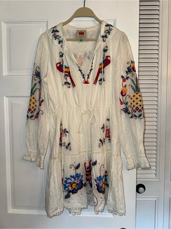 FARM Rio Dresses & Skirts - Farm Rio Macaw Cross Stitch Dress size Small